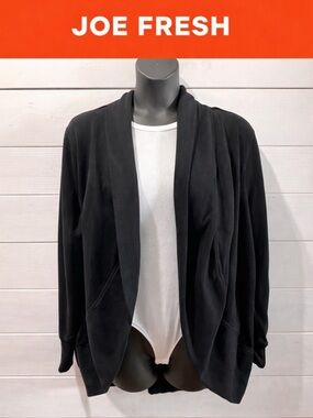 JOE FRESH Black Open Cardigan – Size 1X